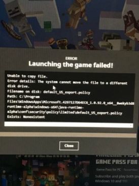 New Minecraft Launcher Has Been Reported to Be Bugged - screenshot of error